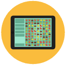 tablet puzzle game Flat Round Icon