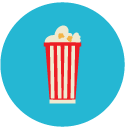 tall popcorn Flat Round Icon