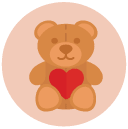 teddy bear Flat Round Icon