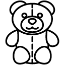teddy bear line Icon
