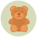 teddybear Flat Round Icon