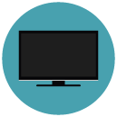 television Flat Round Icon