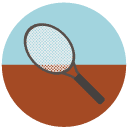 tennis raquet Flat Round Icon