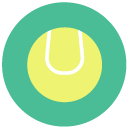 tennis ball Flat Round Icon