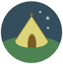 tent Flat Round Icon