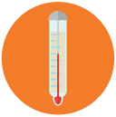 thermometer Flat Round Icon