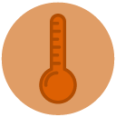 thermometer hot Flat Round Icon