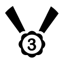 third place medal glyph Icon