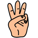 three fingers Doodle Icons