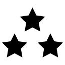 three stars glyph Icon
