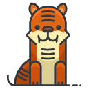 tiger Filled Outline Icon