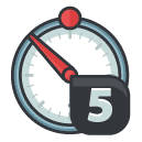 timer five Filled Outline Icon