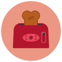 toaster Flat Round Icon