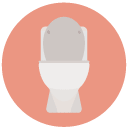 toilet bathroom Flat Round Icon