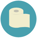 toilet paper flat round icon