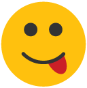 tongue out smile Flat Round Icon