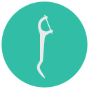 tooth floss Flat Round Icon