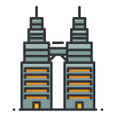 towers Filled Outline Icon