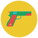 toy gun Flat Round Icon