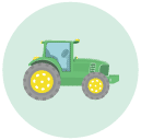 tractor Flat Round Icon