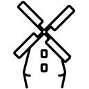 traditional windmill line Icon