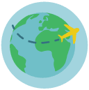 travel world Flat Round Icon