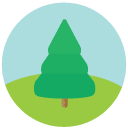 tree Flat Round Icon