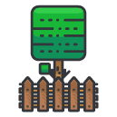 tree fence Filled Outline Icon
