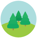 trees Flat Round Icon