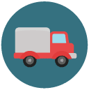 truck Flat Round Icon