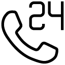 twenty four hour call service line Icon
