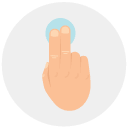 two finger tap Flat Round Icon