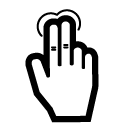 two finger tap line Icon