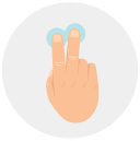 two finger touch Flat Round Icon