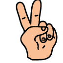 two fingers Doodle Icons