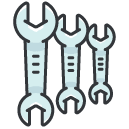 two headed wrenches Filled Outline Icon