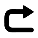 u-turn right glyph Icon