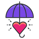 umbrella Filled Outline Icon