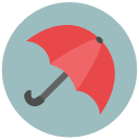 umbrella Flat Round Icon