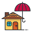 umbrella house Filled Outline Icon