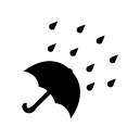 umbrella rain glyph Icon
