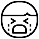 unhappy crying line Icon