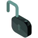 unlock Isometric Icon