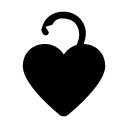 unlock heart glyph Icon
