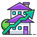 upwards house Filled Outline Icon