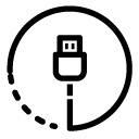 usb plug circle line Icon