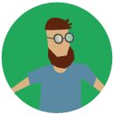 user beard Flat Round Icon