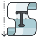 vertical area type Filled Outline Icon