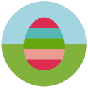 vertical easter egg Flat Round Icon