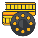 video film roll Filled Outline Icon